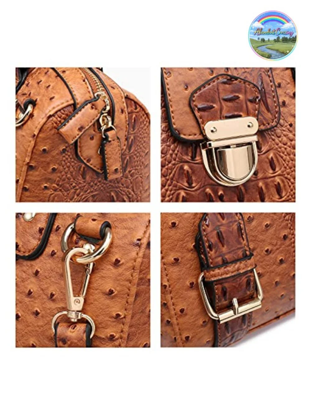 Vegan Leather Satchel Bag Boston Barrel Top Handle Work Tote